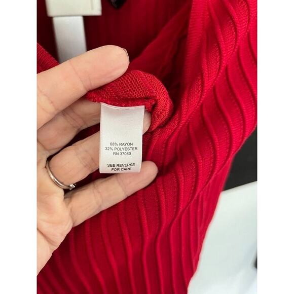 Cato Plus Size Red Ribbed Knit V-Neck Dress – Sizes 18/20 & 22/24 – MSRP $76–NWT - Picture 9 of 12